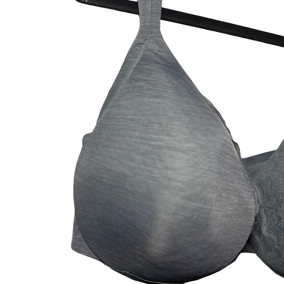Cacique Lightly Lined Full Coverage Grey Lace Bra W Underwire size 38F - Picture 3 of 10